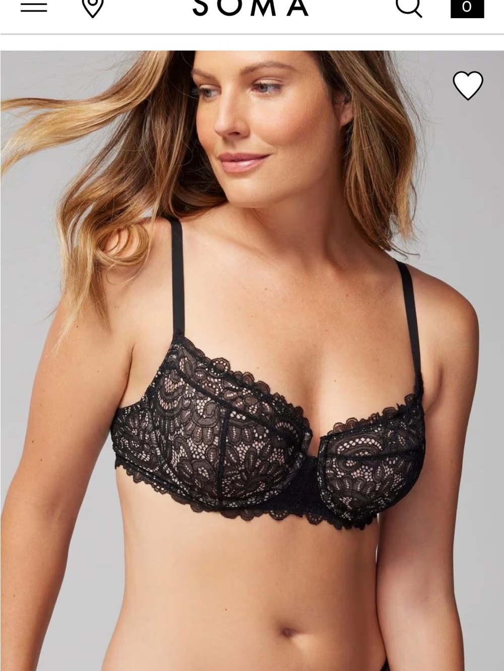 Soma lined wired Balconette 38DD pink